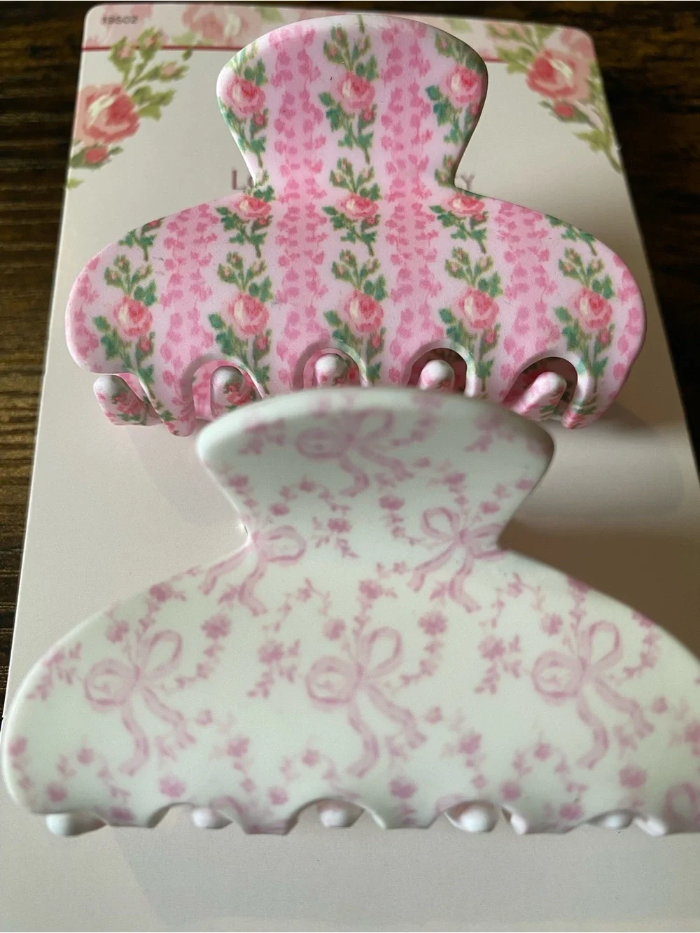 LoveShackFancy x Goody x Target - 2 Pink & White Floral Hair Claw Clips